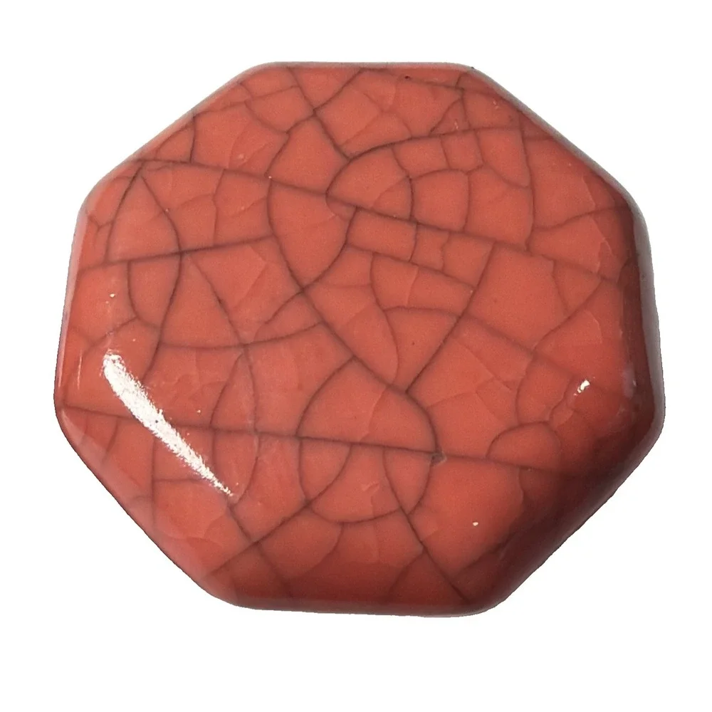 559~ Lot Of 2 Salvaged Vintage Pink Crackle Ceramic Drawer Knob Pull